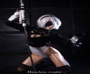 hane ame 2b nier automata cosplay front pose.jpg from hot hane