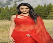 trisha hot red saree stills from body guard movie 3.jpg from tirsha sexy