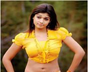 nayantara hot navel show in yellow dress.jpg from tamil acterss nay