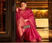 tusser silk dark pink saree 168872202910003 2.jpg from pink sare