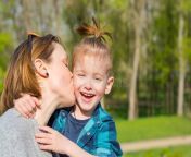 mom kisses her little boy who laughing park spring 180435069.jpg from funny cute boy mom kiss