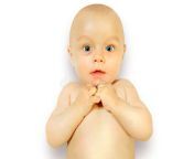 sweet funny little baby naked infant looks us 57540138.jpg from little naked