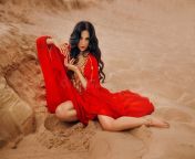 arabic sexy woman red long dress sitting sand desert dunes creative design clothes gold jewelry oriental girl arabic sexy 285449054.jpg from arab sexy 8 jpg
