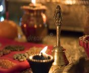 diya puja bell themselves set unmistakable context major celebration veneration hindu culture diya puja 134807016.jpg from puja image