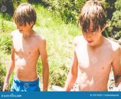 young boys have fun small river young boys have fun small river outdoor summer activities 129143022.jpg from boyes doges xxx