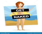 happy woman naked nudist beach redhead 89336682.jpg from icon nude nudist