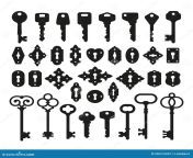 key keyhole silhouettes old vintage keyholes antique keys black door locks medieval locked elements collection privacy vector 260216559.jpg from keyhole and