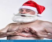 naked santa claus shows fingers heart sign congratulations valentine s day naked santa claus shows fingers heart sign 138624405.jpg from sanats nude