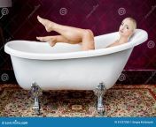 portrait beautiful sexy young woman bath nude slim body blond hair blond big breast big boobs 81237358.jpg from bath boob big