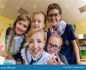 schoolgirls do selfie class class girls school desks girlfriends sitting school books notebooks 97678886.jpg from » ex school gril class 9 1