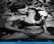 sexy couple kissing bed night black white foreplay bdsm selective coloring red lips 55797765.jpg from black kisses hot whote