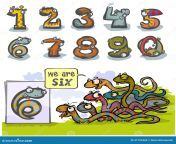cartoon animal number six numbers as snakes 47729462.jpg from anmal six