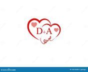 da initial logo letter heart shape red colored logo design love wedding invitation wedding name business name da 130165483.jpg from name da