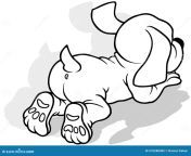 drawing doggy lying ground rear view drawing doggy lying ground rear view cartoon illustration 276280482.jpg from lyingdoggy
