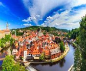 panoramic aerial view over the old town of cesky krumlov czech republic unesco world heritage site min.jpg from czechco