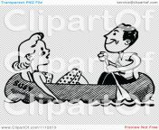 clipart retro black and white couple in a boat royalty free vector illustration 10241112613.jpg from vintage male nude boating jpg