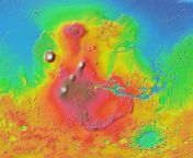 1280px tharsis valles marineris mola shaded colorized zoom 32.jpg from a mola colorized digital elevation model dtm showing the location of hebes chasma q320 jpg