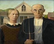 300px grant wood american gothic google art project.jpg from and woman