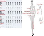 body measurement cm to size female drawing.jpg from 75 women