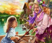 hd wallpaper hello grand mother old woman art little grand mother hat cute boat water girl summer pink thumbnail.jpg from ခလေးအောကားan grand mother and son sex