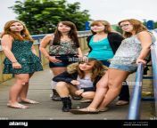 a group of five 5 young adolescent british english welsh teen teenage cy62mm.jpg from british teens