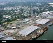 aerial view of a the port of douala on wouri river littoral region f01whp.jpg from cameroun po