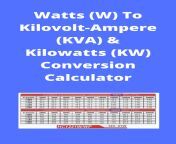 watts w to kilovolt ampere kva kilowatts kw conversion calculator5.png from amdjr3ic kw