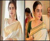 namitha pramod in white and golden linen saree looks pretty gorgeous have a look 920x518.jpg from saree mallu film