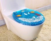 beach seashell blue decorative soft close elongated resin toilet seat hois627213 1.jpg from baech toilet