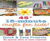 quick and easy 15 minute kids crafts.jpg from how to make simple easy sleek heavy oiled tight bun of long hair