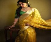 prarthana behere in yellow slik saree with green blouse e1676983398301.jpg from jpg images of prathana behere latest photos