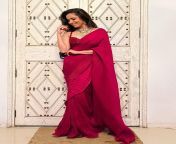 ankita lokhande in hot pink pleated saree with embellished deep neck blouse.jpg from ankita lokhande hot saree blouse jpgsi aunty lifting saree and petticoat to show cunt in of