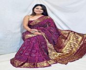 purple bandhani silk saree 430x608 jpeg from www xxx gujrat ki sari wali aun