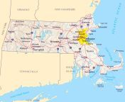 large map of massachusetts state with roads highways relief and major cities.jpg from mass sur