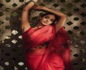 meenakshi chaudhary in a red saree by picchika for hit2 2.jpg from hot meenakshi saree rap