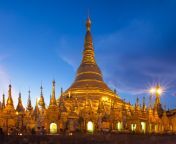shwedagon pagoda at sunset yagon myanmar 977553146 5bbea663c9e77c0051d23339.jpg from myapnmar
