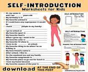 self introduction for kids worksheets.jpg from introduce herself from
