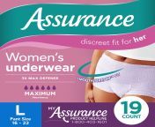 assurance women s incontinence postpartum underwear l maximum absorbency 19 count b88b9372 e7a9 416a 8651 7d9b5e6865d8 9d5f18cd915d33924294bbcc3da6d9a2 jpeg from www mesar wmane 3x com