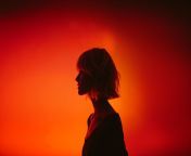 silhouette of young blonde with short hair on orange background free photo jpegh800quality80 from xusenet models petite