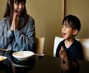 japanese mother son praying 53876 47009.jpg from japanese mom and son in school