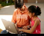 elder brother teaching laptop computer to younger sister enjoying fg1t3a.jpg from brother sister teach