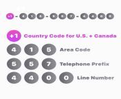 what are the different parts of a phone number called 1 country code for u s and canada.jpg from phone number