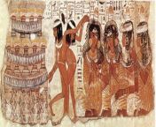 نقاشی مصری رقص زنان.jpg from الاسطوره مصری انوش