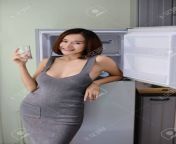 154442786 full length attractive and stunning asian woman short hair wife in grey dress no bra and taking a.jpg from asían short hair
