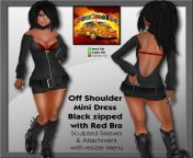 affiche coxi off shoulder mini dress black zipped with red jpg1318617348 from black and red bra dressing