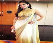 sunny leone poses in white and golden saree 201605 1463121391.jpg from sunny leone aunty off blouse