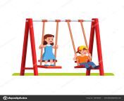 depositphotos 185786900 stock illustration boy and girl swinging on.jpg from 摇摆