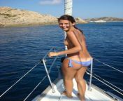 469557 giggling on the bow of the boat.jpg from barefoot sailing adventures ashley nude