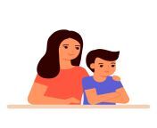 mother supports and understands sad boy of child help in family hug love and care for mom and son illustration vector.jpg from ww mom son help 3xx new video com