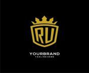 initial ru logo shield crown style luxury elegant monogram logo design free vector.jpg from ru fre